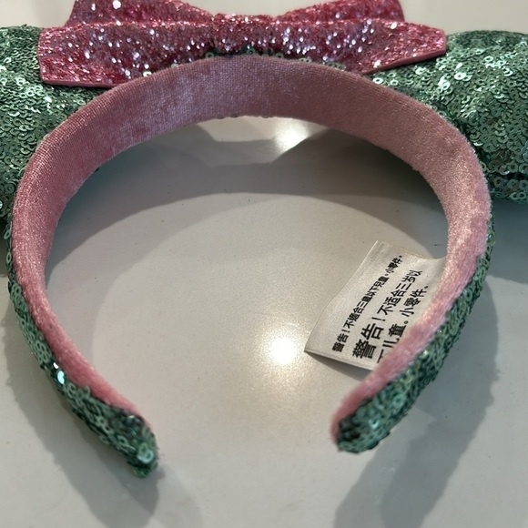 Disney Parks Pink & Mint Sequin Sugar Rush Minnie Ear Headband - Picture 7 of 7